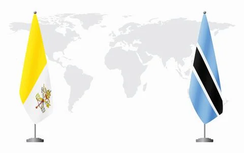 Vatican and Botswana flags for official meeting Stock Illustration