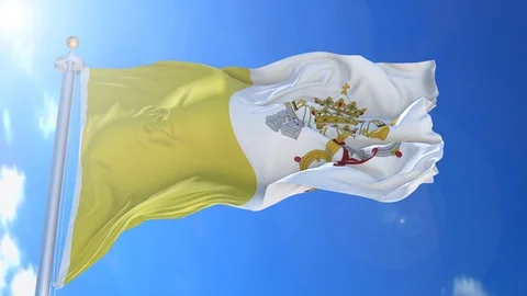 Vatican animated flag pack in 3D and green screen Stock Footage 119931833