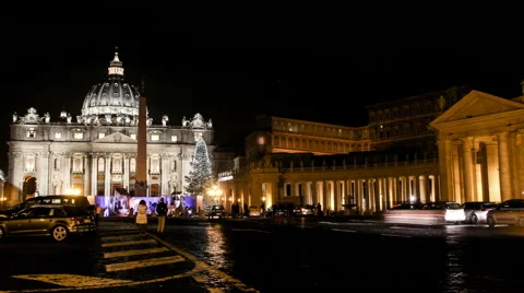 Vatican christmas timelapse 스톡 동영상 45832088