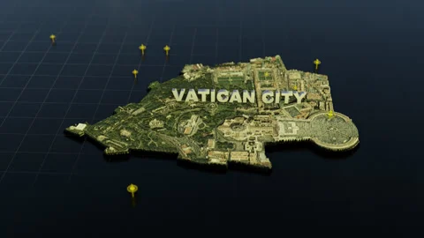 Vatican City 3D Map With Animation Stock Footage 311536779