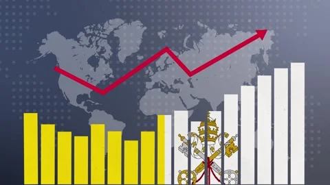Vatican City bar chart graph with ups and downs, increasing values, concept.. Vidéo 281167082