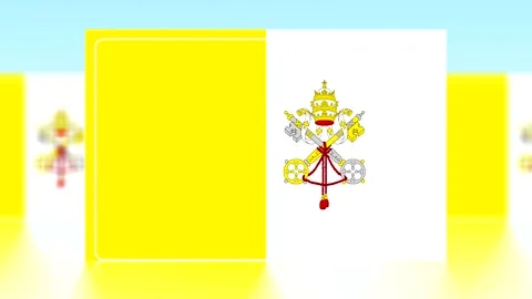 Vatican city flag design with yellow and white vertical stripes and papal e.. Vídeo Stock 343662393
