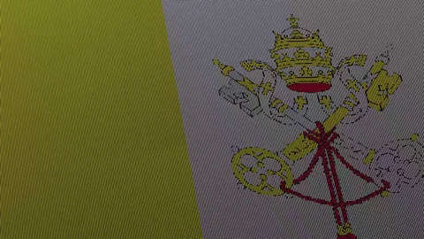 Vatican City Flag Digital Particle Waving Seamless Loop Animation Stock Footage 339303632