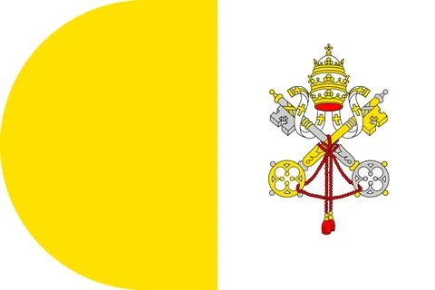 Vatican City flag in flat oval design Illustrazione stock