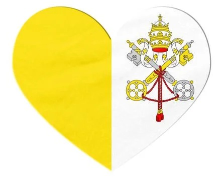 Vatican City flag heart shape showing love Stock Illustration