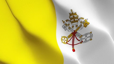 Vatican City flag loop waving on wind. Stock Footage 119273284
