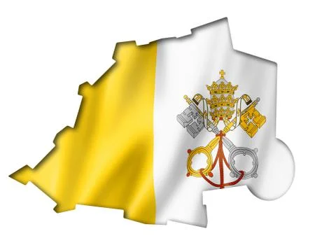 Vatican city flag map Stock Illustration