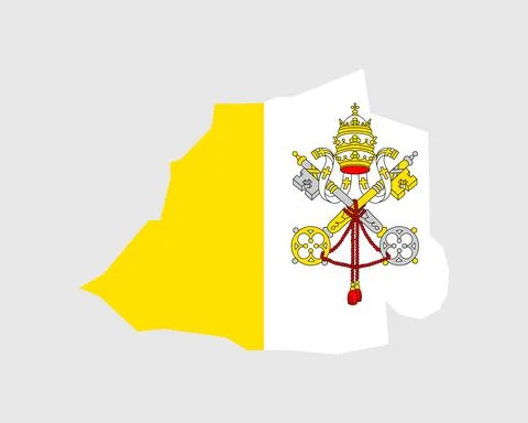 Vatican City Flag Map. Map of the Vatican City State country banner 库存插图