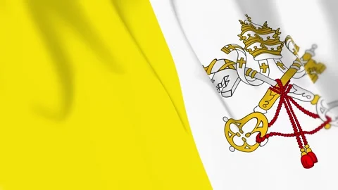 Vatican City Flag Seamless Loop 4k 60fps on Sky Background Stock Footage 340352551