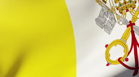 Vatican City flag waving in the wind. Looping sun rises style.  Animation loop Stock Footage 47987048