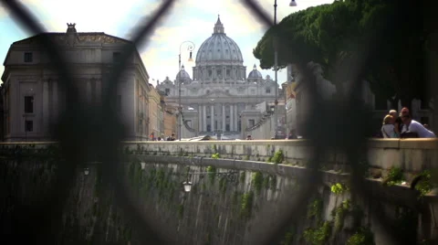 Vatican City - framed by railing Stock Footage 40106213