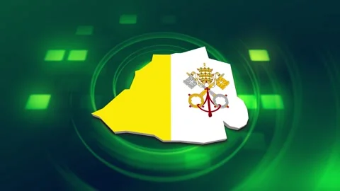 Vatican City Map and Flag Background Stock Footage 344032614