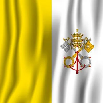  Vatican City realistic waving flag vector illustration. National country ... Stock Photos