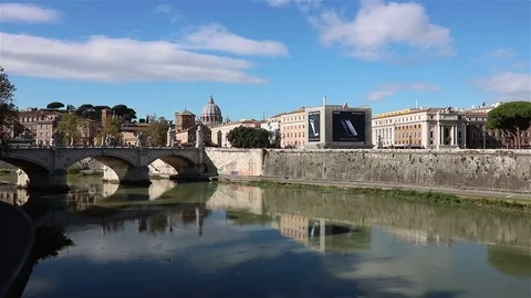 Vatican City from the river Stock Footage 69862843