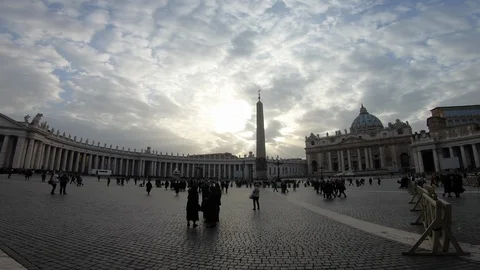 Vatican City with silhouetted foreground  Stock Footage