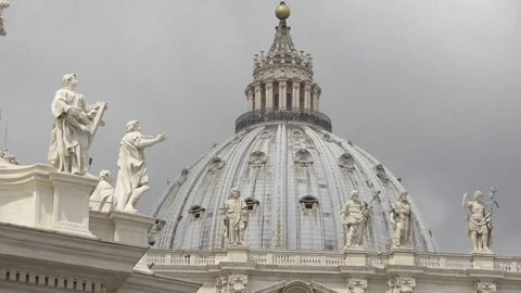 Vatican closeup statues and views, Rome, Italy, sunny Stock Footage 81177214