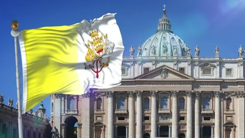 Vatican Flag 2 Stock Footage 314487483