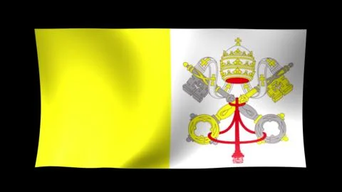 Vatican Flag. Background Seamless Looping Animation. 4K High Definition Video. Stock Illustration
