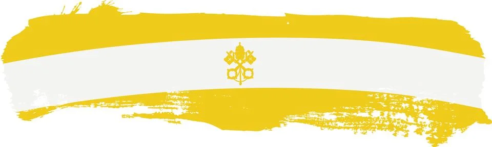Vatican flag brush element, vector illustration isolated on a white Ilustração Stock