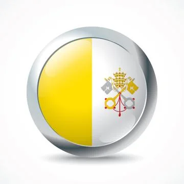 Vatican flag button Illustrazione stock
