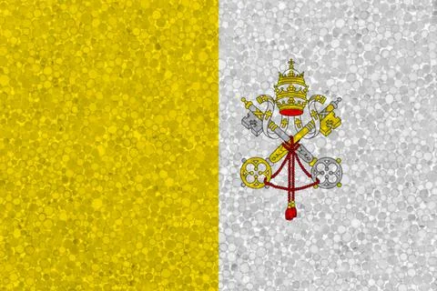 Vatican flag on styrofoam texture Stock Photos