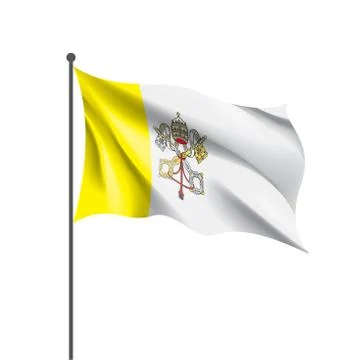 Vatican flag, vector illustration on a white background Stock Illustration
