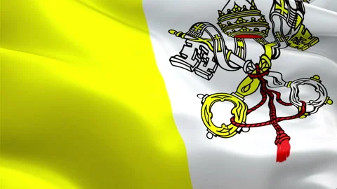 Vatican flag video waving in wind. Realistic Vaticano Flag background. Stock Footage 97701710