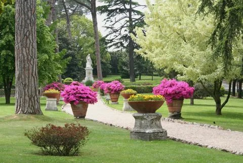 Vatican gardens path Stock Photos
