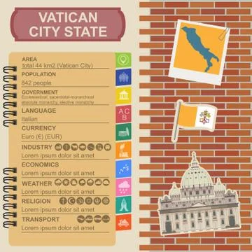 Vatican infographics, statistical data, sights Illustrazione stock