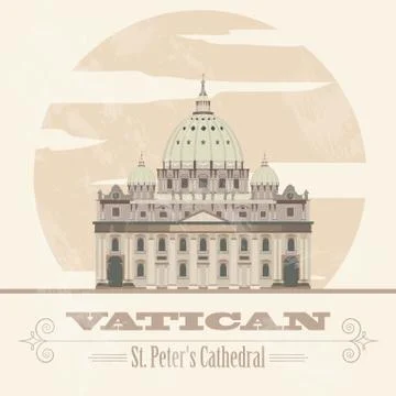 Vatican landmarks. Retro styled image Illustrazione stock