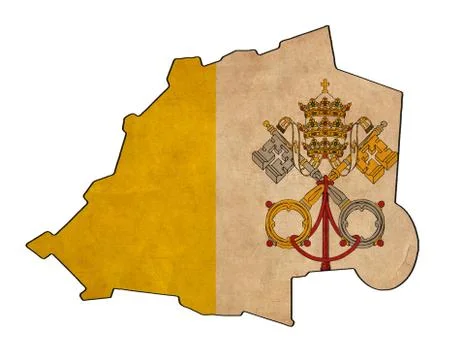 Vatican map on  flag drawing ,grunge and retro flag series Stock Illustration