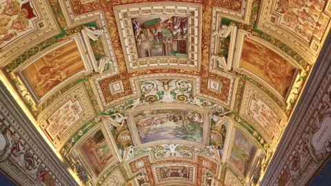 The Vatican Museums, interior 스톡 동영상 92731102