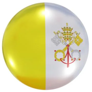 Vatican national flag button Stock Illustration