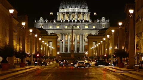 The Vatican at night Stock Footage 63523987