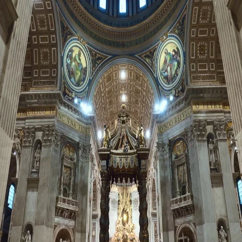 The Vatican in Rome - inside Saint Peter s Basilica Stock Footage 69554016