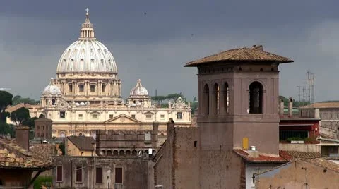 Vatican, Saint Peter Basilica in Rome Stock Footage 11151795