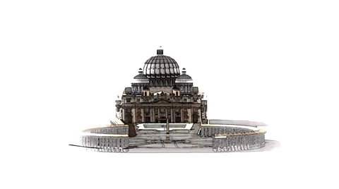 Vatican St Peters CGI Fly By Stock-Footage 49970789