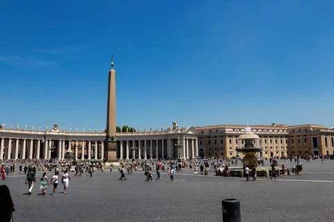 Vatican St. Peter's square on a summer day. blue sky over st.Peter's square Stock Photos