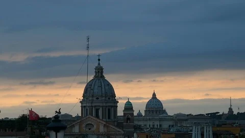 Vatican at sunset time lapse Video stock 105791597