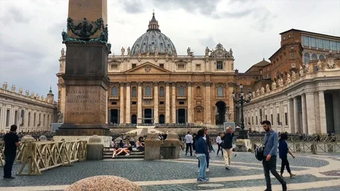 VAtican Timelapse Clouds Rushing By Extablish Travel Location Stock Footage 120657742