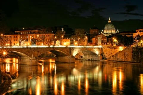 Vatican view at night. Stock Photos