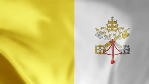 Vatican Waving Flag Background Animation. Footage 4k Motion Graphic Stock-Footage 255651421