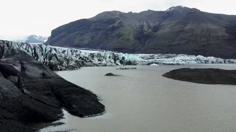 Vatnajokull glacier under cloudy sky Iceland background Видео 279727278
