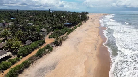 Vatomandry, beach of Vatomandry, aerial view Stock Footage 294719392