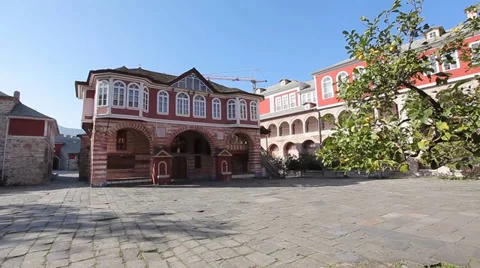 Vatopedi Monastery. Refectory. Stock Footage 35525977
