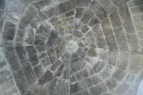A vault, built of gray stone blocks Stock Photos