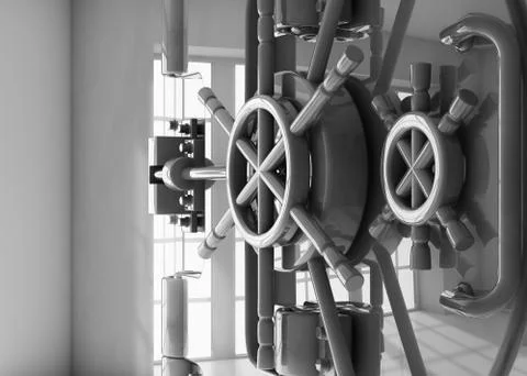 Vault door closeup Stock Illustration