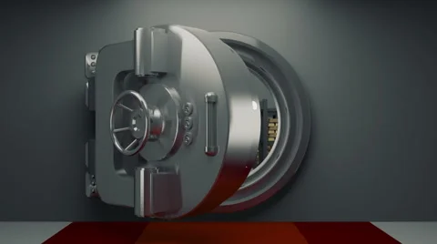 Vault Door Opens with alpha matte Stock Footage 42312163