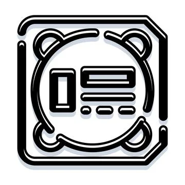 Vault door securing important digital information icon Stock Illustration