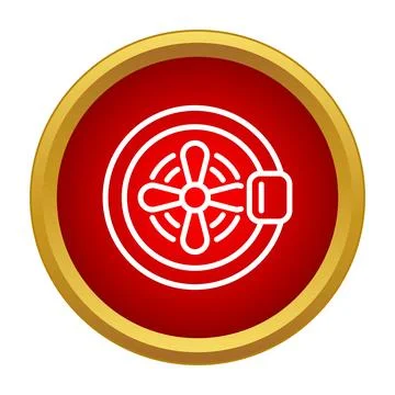 Vault door security lock icon on red button Ilustración de archivo